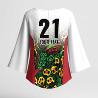 Custom Guyana Football Kimono Sleeve Blouse Spirit of the Jaguar - White - Wonder Print Shop