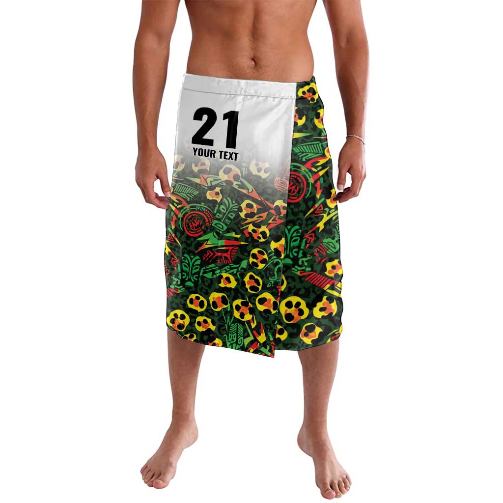 Custom Guyana Football Lavalava Spirit of the Jaguar - White - Wonder Print Shop