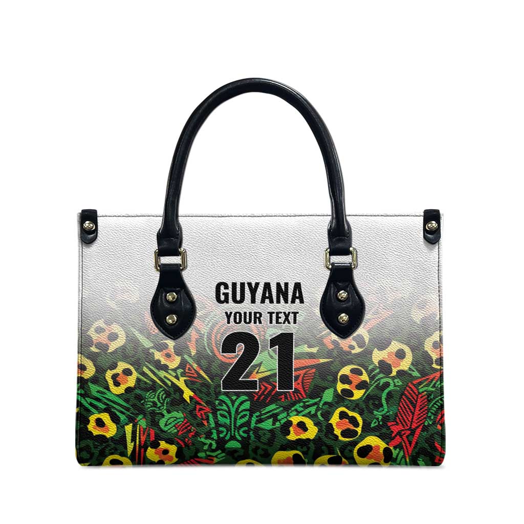 Custom Guyana Football Leather Bag Spirit of the Jaguar - White - Wonder Print Shop