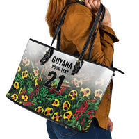 Custom Guyana Football Leather Tote Bag Spirit of the Jaguar - White - Wonder Print Shop
