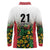 Custom Guyana Football Long Sleeve Polo Shirt Spirit of the Jaguar - White - Wonder Print Shop