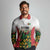 Custom Guyana Football Long Sleeve Polo Shirt Spirit of the Jaguar - White - Wonder Print Shop