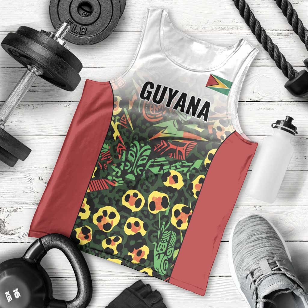 Custom Guyana Football Men Tank Top Spirit of the Jaguar - White - Wonder Print Shop