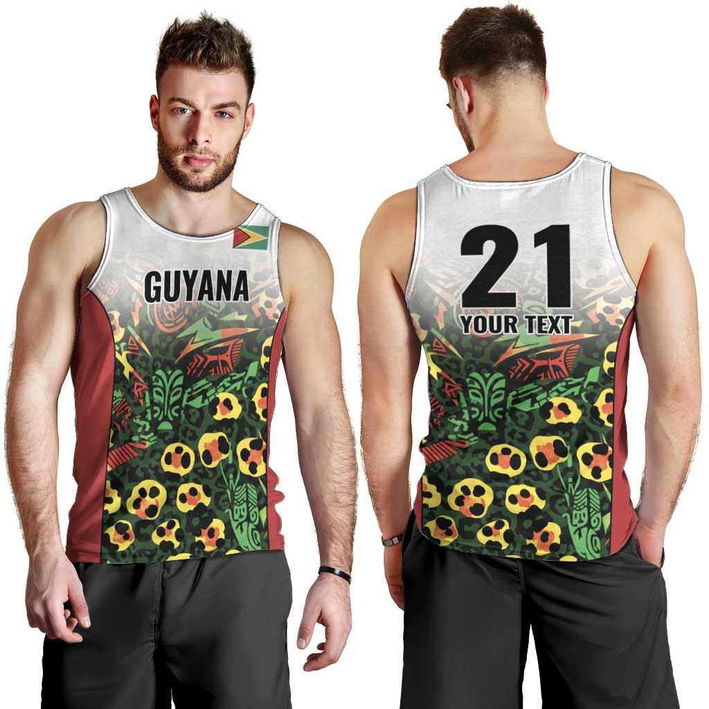 Custom Guyana Football Men Tank Top Spirit of the Jaguar - White - Wonder Print Shop