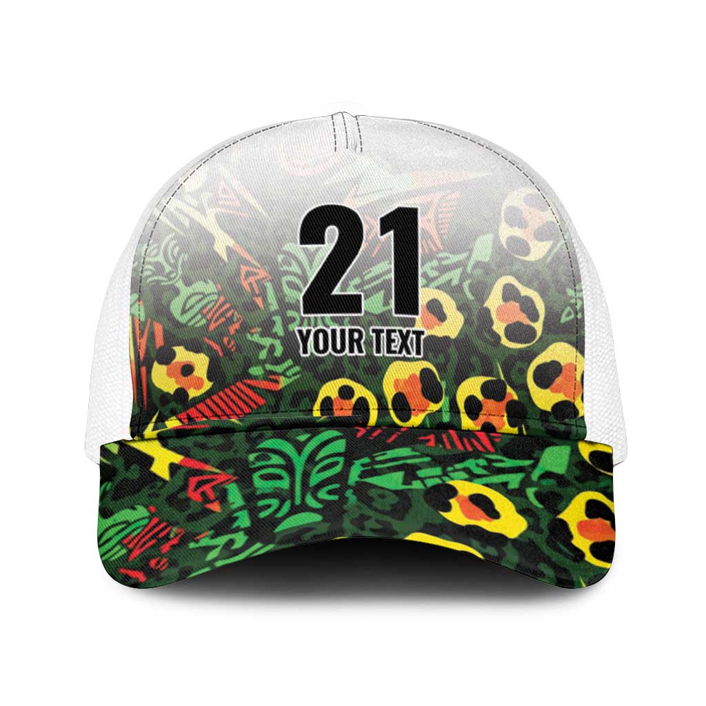 Custom Guyana Football Mesh Trucker Cap Spirit of the Jaguar - White - Wonder Print Shop
