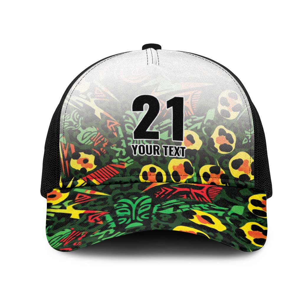 Custom Guyana Football Mesh Trucker Cap Spirit of the Jaguar - White - Wonder Print Shop