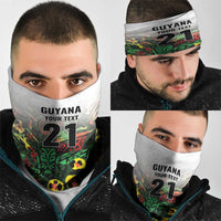 Custom Guyana Football Neck Gaiter Spirit of the Jaguar - White - Wonder Print Shop