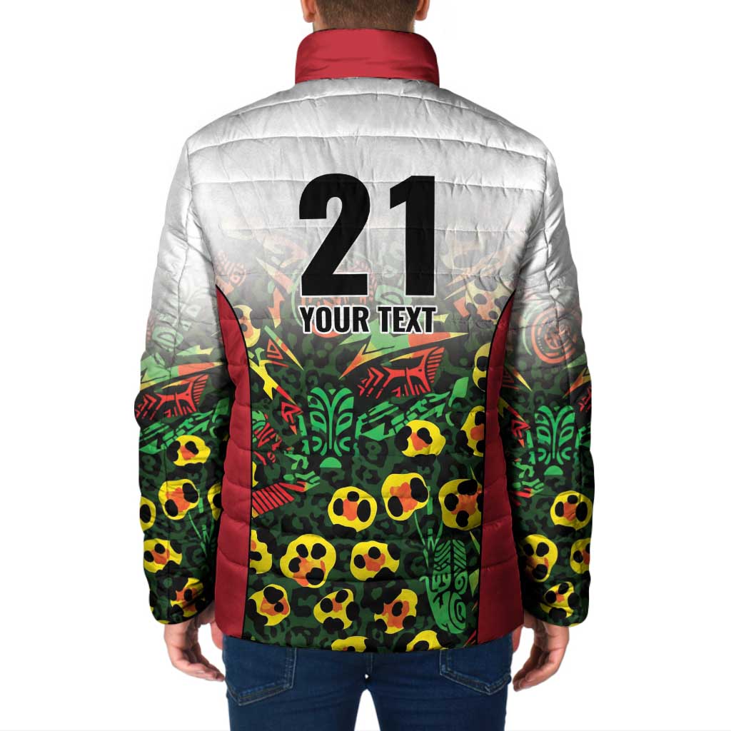 Custom Guyana Football Padded Jacket Spirit of the Jaguar - White - Wonder Print Shop