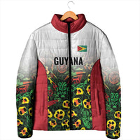 Custom Guyana Football Padded Jacket Spirit of the Jaguar - White - Wonder Print Shop