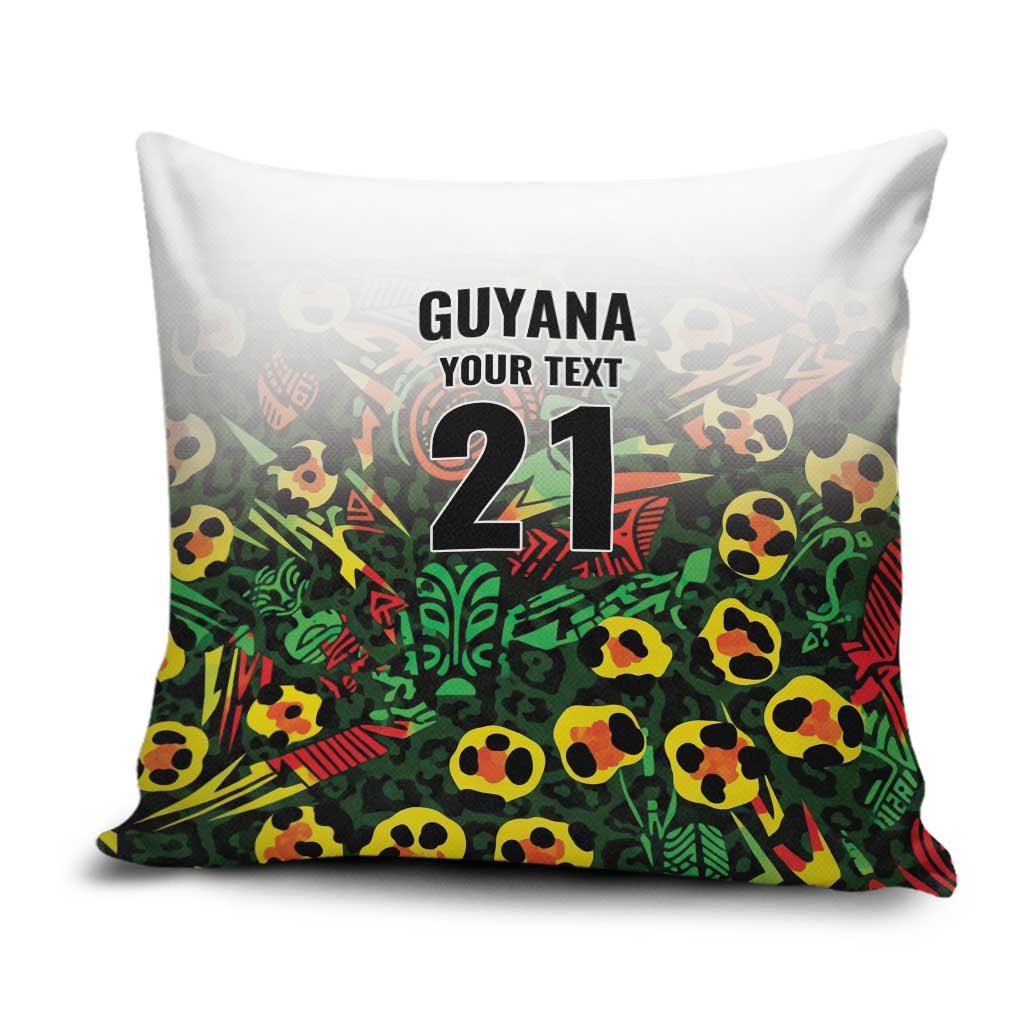 Custom Guyana Football Pillow Cover Spirit of the Jaguar - White - Wonder Print Shop