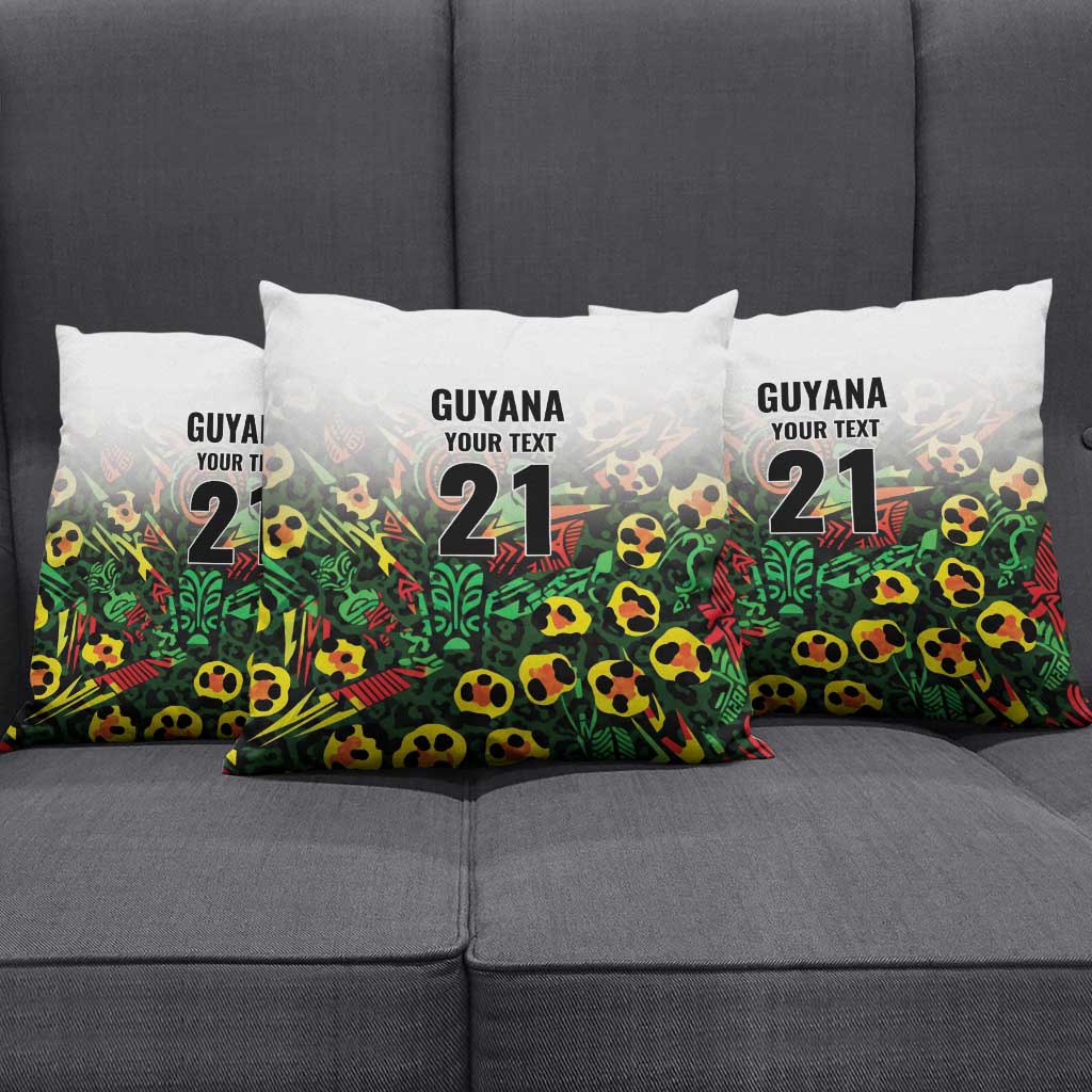 Custom Guyana Football Pillow Cover Spirit of the Jaguar - White - Wonder Print Shop