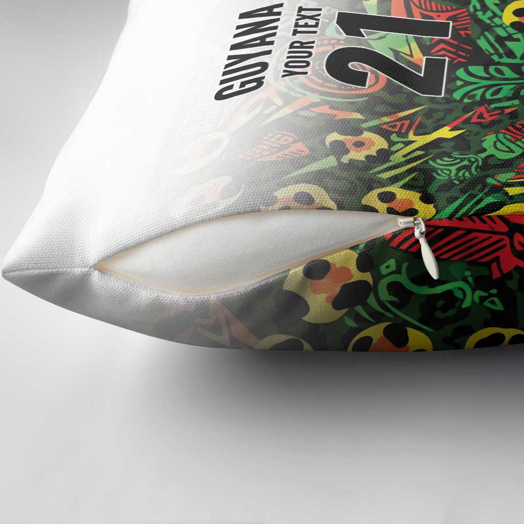 Custom Guyana Football Pillow Cover Spirit of the Jaguar - White - Wonder Print Shop
