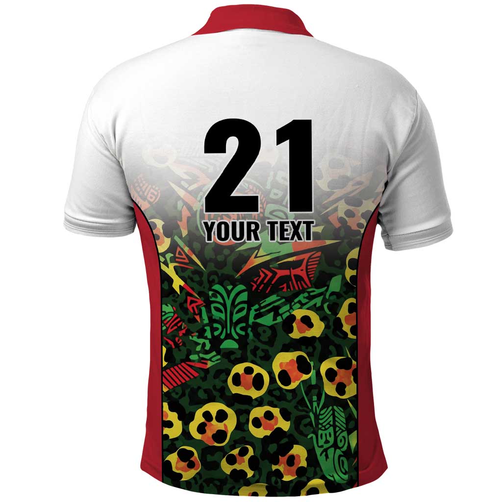 Custom Guyana Football Polo Shirt Spirit of the Jaguar - White - Wonder Print Shop