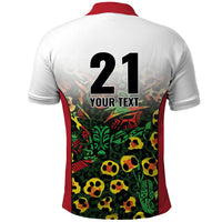 Custom Guyana Football Polo Shirt Spirit of the Jaguar - White - Wonder Print Shop