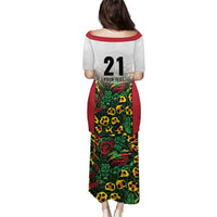 Custom Guyana Football Puletasi Spirit of the Jaguar - White - Wonder Print Shop