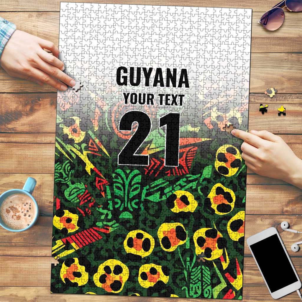 Custom Guyana Football Puzzle Spirit of the Jaguar - White - Wonder Print Shop