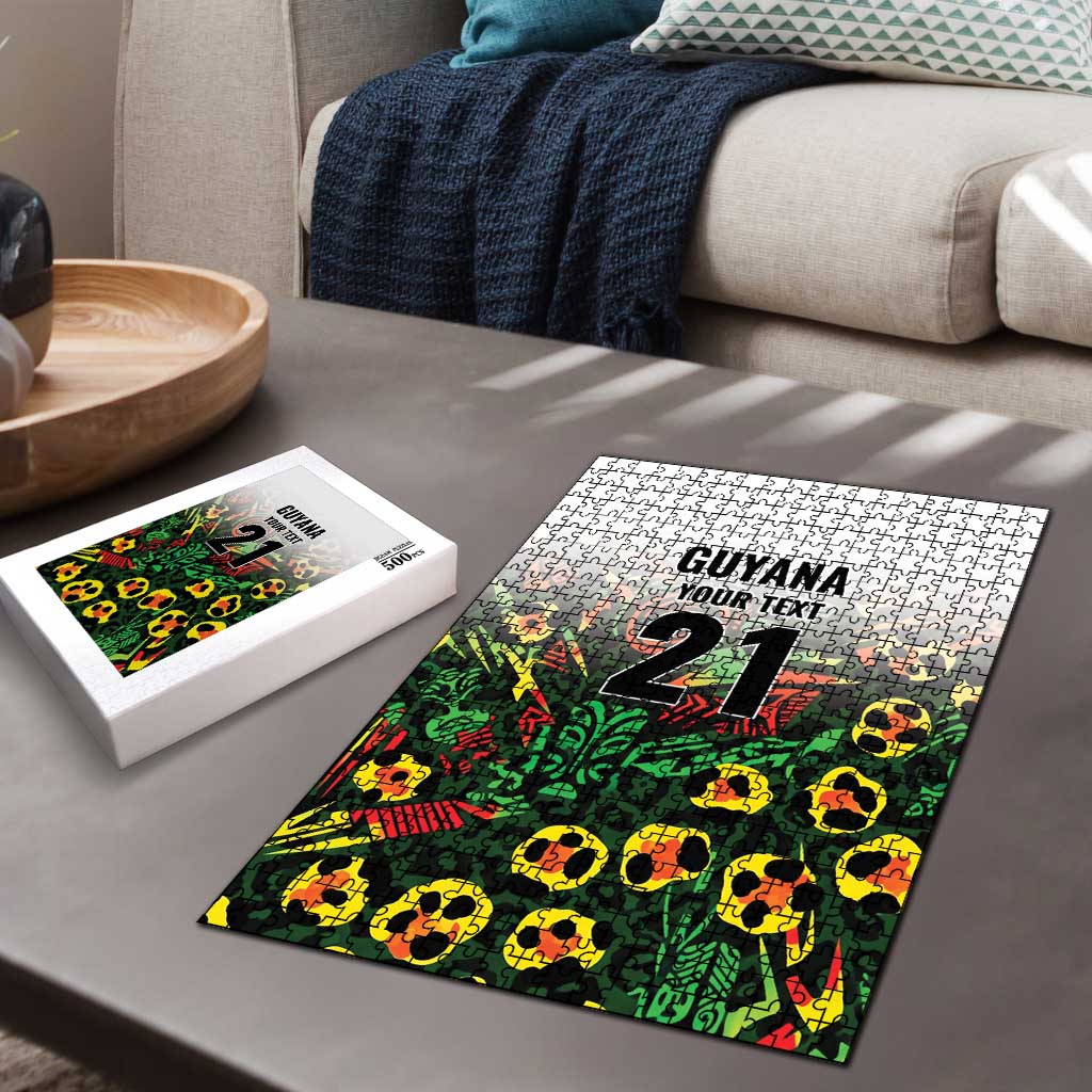 Custom Guyana Football Puzzle Spirit of the Jaguar - White - Wonder Print Shop