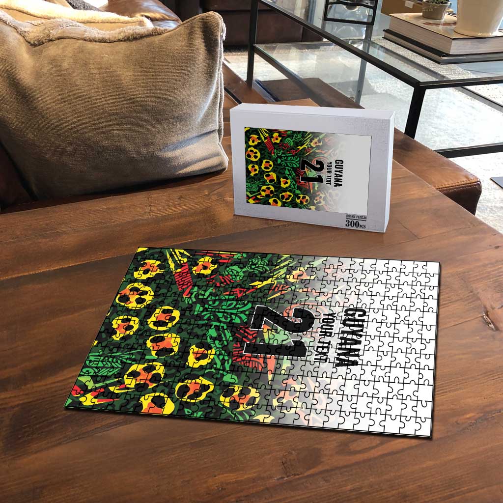 Custom Guyana Football Puzzle Spirit of the Jaguar - White - Wonder Print Shop