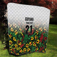 Custom Guyana Football Quilt Spirit of the Jaguar - White - Wonder Print Shop