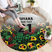 Custom Guyana Football Round Carpet Spirit of the Jaguar - White - Wonder Print Shop