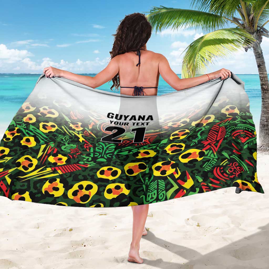 Custom Guyana Football Sarong Spirit of the Jaguar - White - Wonder Print Shop