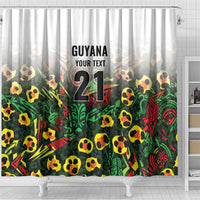 Custom Guyana Football Shower Curtain Spirit of the Jaguar - White - Wonder Print Shop