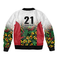 Custom Guyana Football Sleeve Zip Bomber Jacket Spirit of the Jaguar - White - Wonder Print Shop