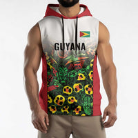 Custom Guyana Football Sleeveless Hoodie Spirit of the Jaguar - White - Wonder Print Shop