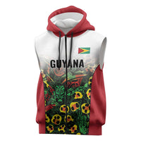 Custom Guyana Football Sleeveless Zip Hoodie Spirit of the Jaguar - White - Wonder Print Shop
