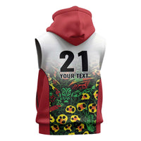 Custom Guyana Football Sleeveless Zip Hoodie Spirit of the Jaguar - White - Wonder Print Shop