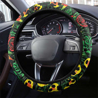 Guyana Football Steering Wheel Cover Spirit of the Jaguar - White - Wonder Print Shop