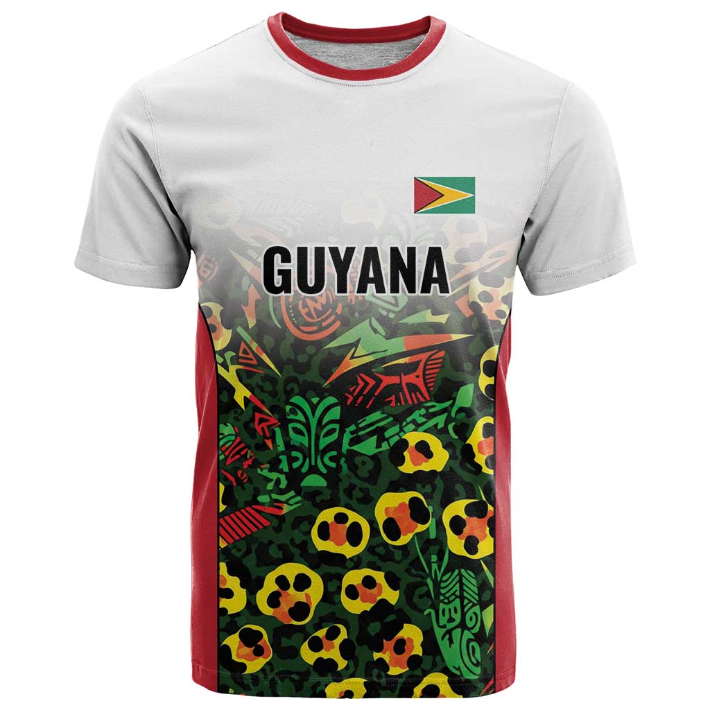Custom Guyana Football T Shirt Spirit of the Jaguar - White - Wonder Print Shop