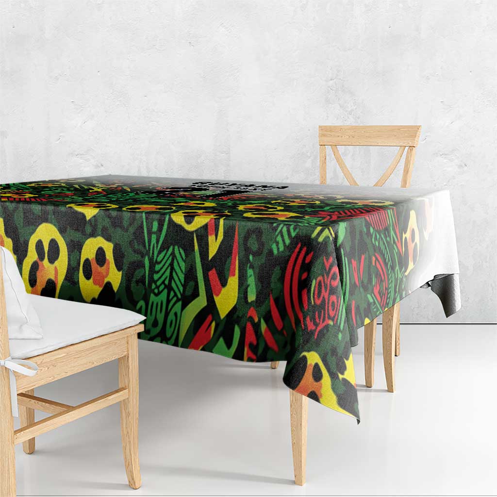 Custom Guyana Football Tablecloth Spirit of the Jaguar - White - Wonder Print Shop