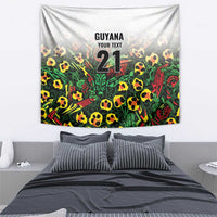 Custom Guyana Football Tapestry Spirit of the Jaguar - White - Wonder Print Shop