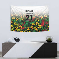 Custom Guyana Football Tapestry Spirit of the Jaguar - White - Wonder Print Shop