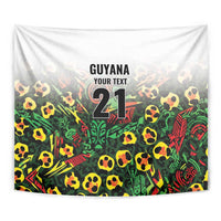 Custom Guyana Football Tapestry Spirit of the Jaguar - White - Wonder Print Shop