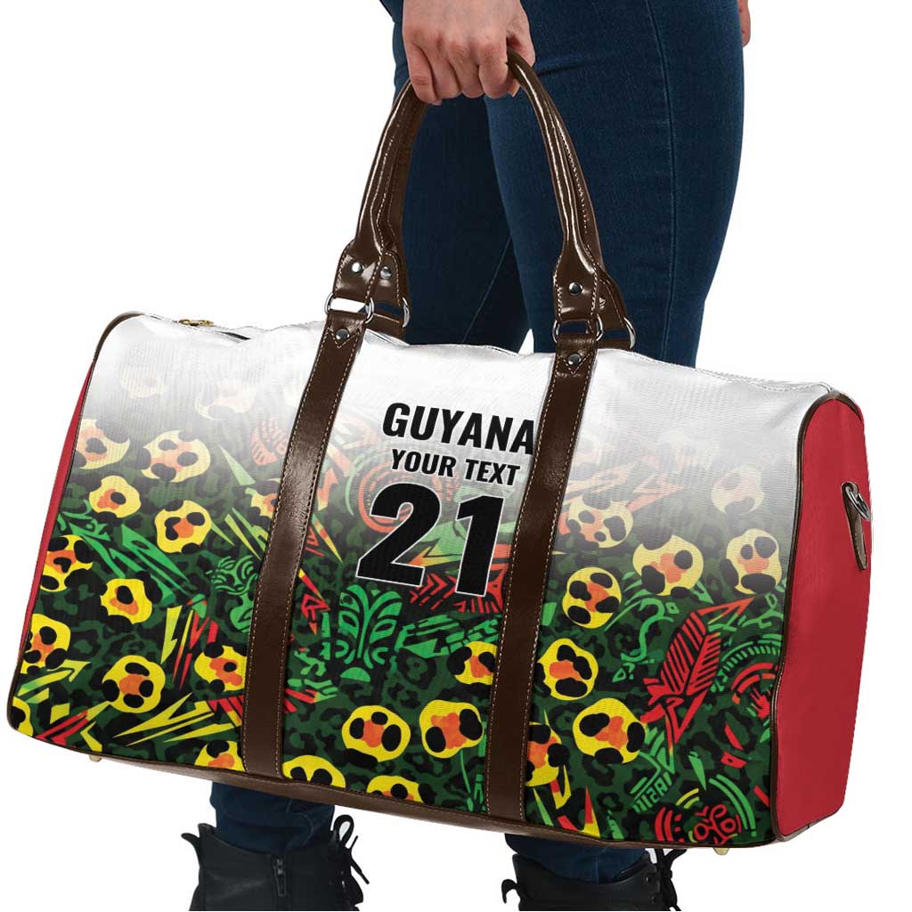 Custom Guyana Football Travel Bag Spirit of the Jaguar - White - Wonder Print Shop