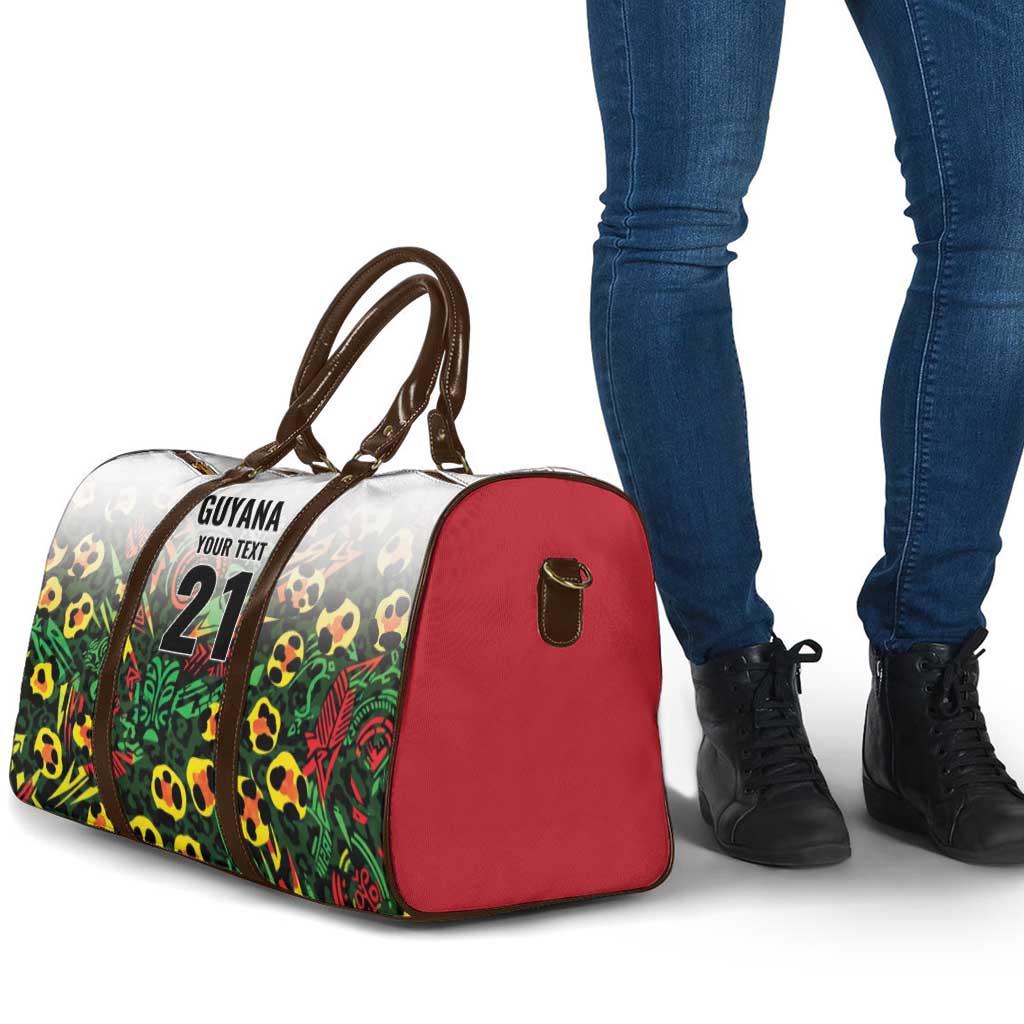 Custom Guyana Football Travel Bag Spirit of the Jaguar - White - Wonder Print Shop