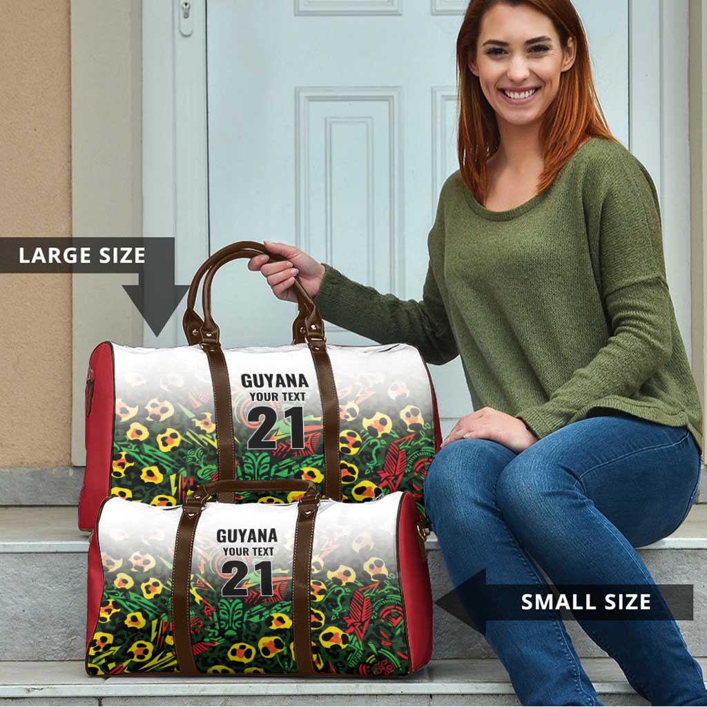 Custom Guyana Football Travel Bag Spirit of the Jaguar - White - Wonder Print Shop