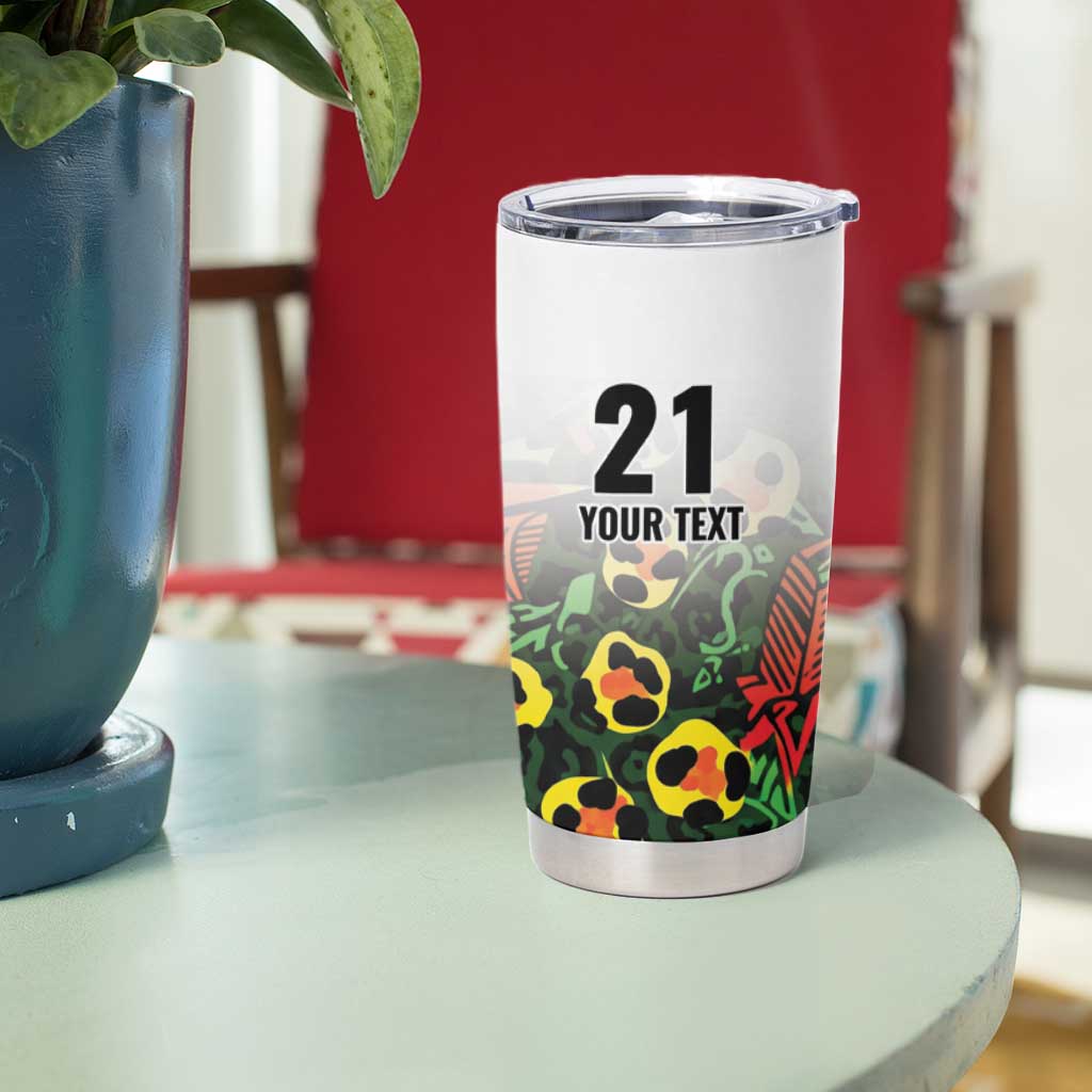 Custom Guyana Football Tumbler Cup Spirit of the Jaguar - White - Wonder Print Shop