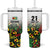 Custom Guyana Football Tumbler With Handle Spirit of the Jaguar - White - Wonder Print Shop