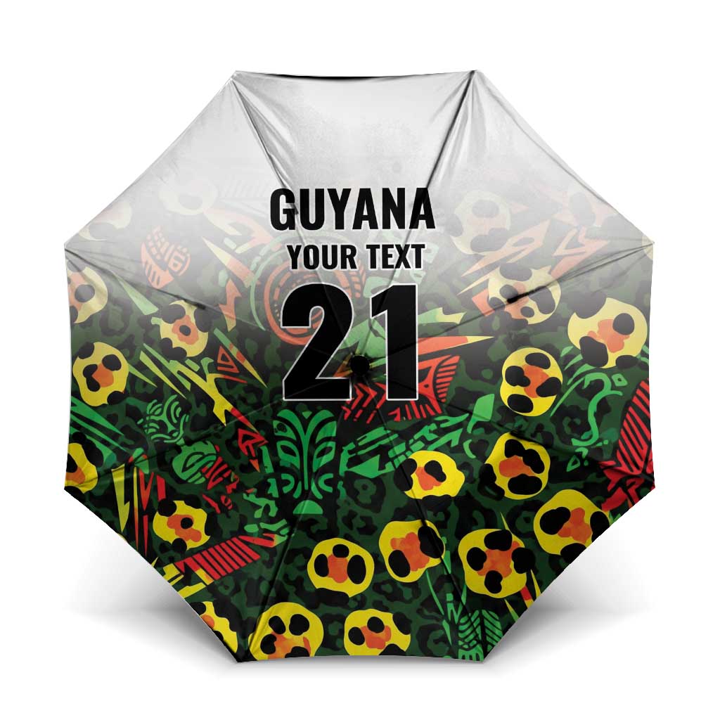 Custom Guyana Football Umbrella Spirit of the Jaguar - White - Wonder Print Shop