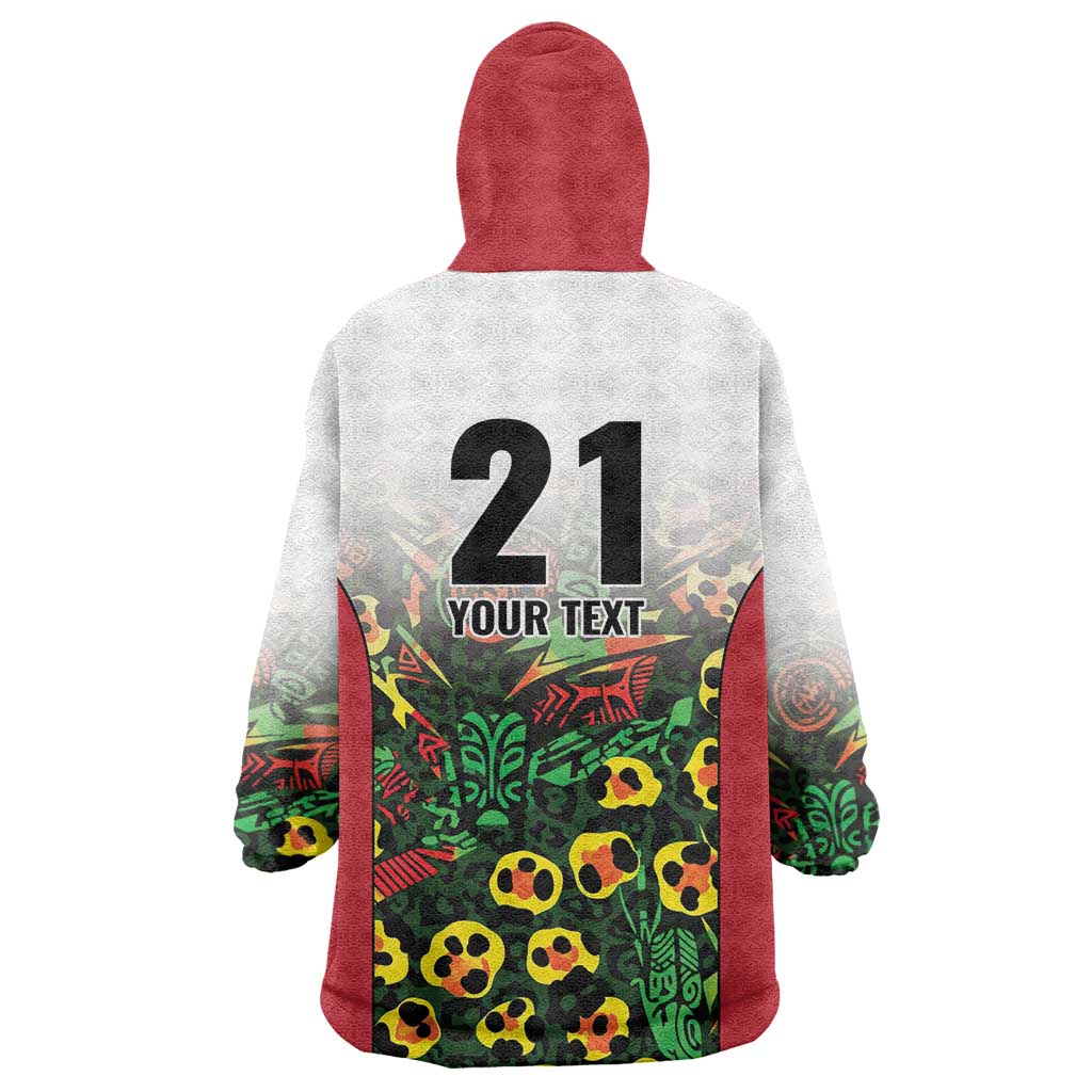 Custom Guyana Football Wearable Blanket Hoodie Spirit of the Jaguar - White - Wonder Print Shop