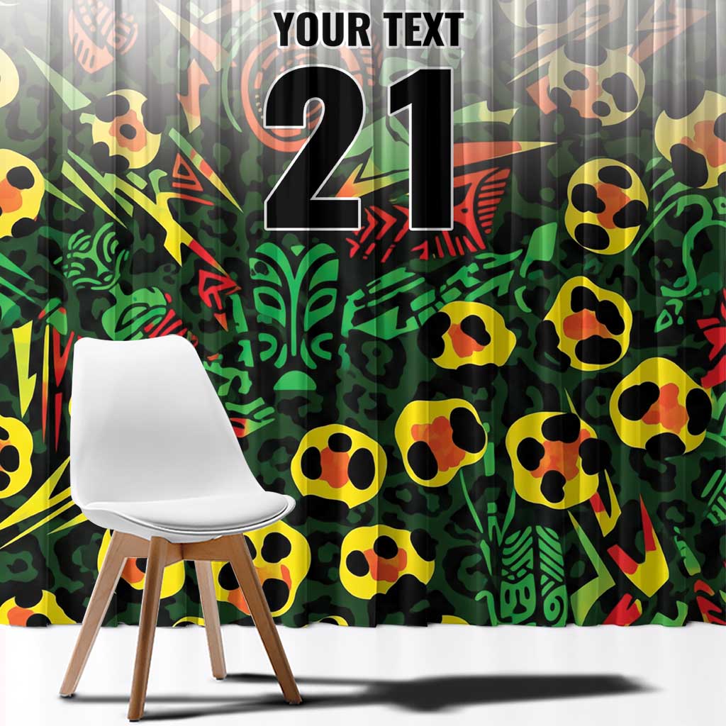 Custom Guyana Football Window Curtain Spirit of the Jaguar - White - Wonder Print Shop