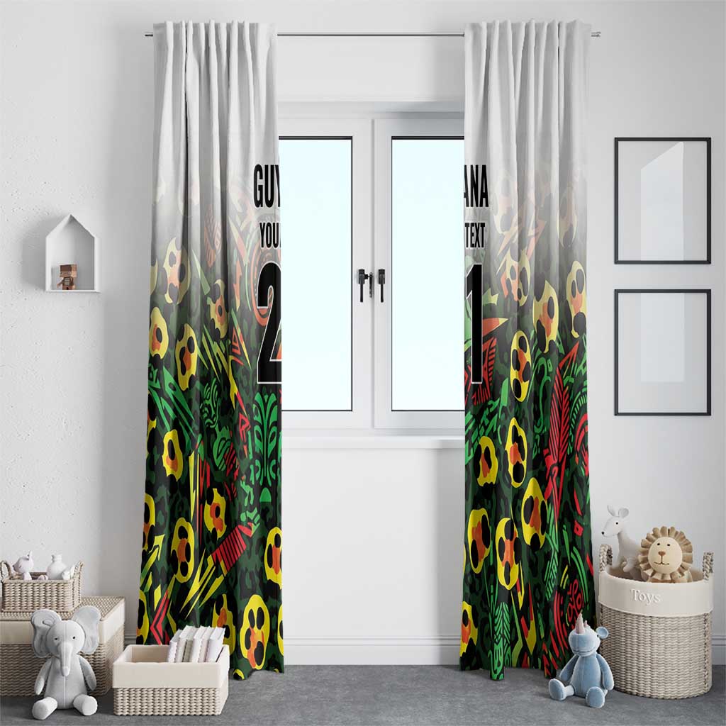Custom Guyana Football Window Curtain Spirit of the Jaguar - White - Wonder Print Shop