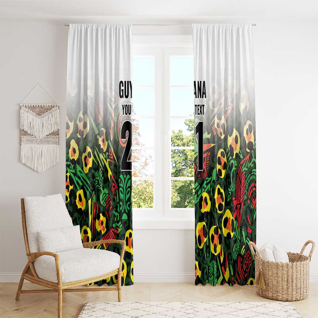 Custom Guyana Football Window Curtain Spirit of the Jaguar - White - Wonder Print Shop