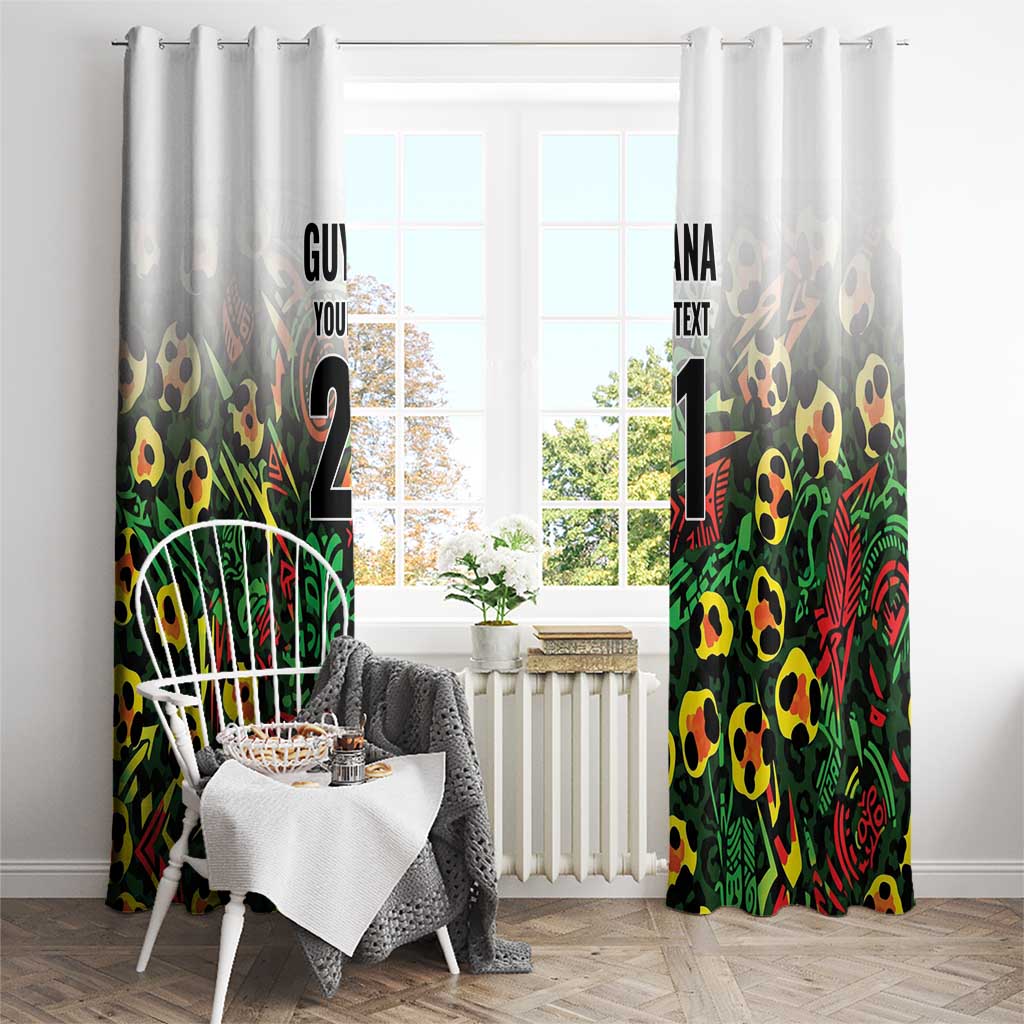 Custom Guyana Football Window Curtain Spirit of the Jaguar - White - Wonder Print Shop
