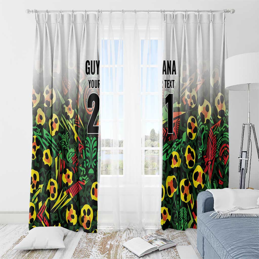 Custom Guyana Football Window Curtain Spirit of the Jaguar - White - Wonder Print Shop