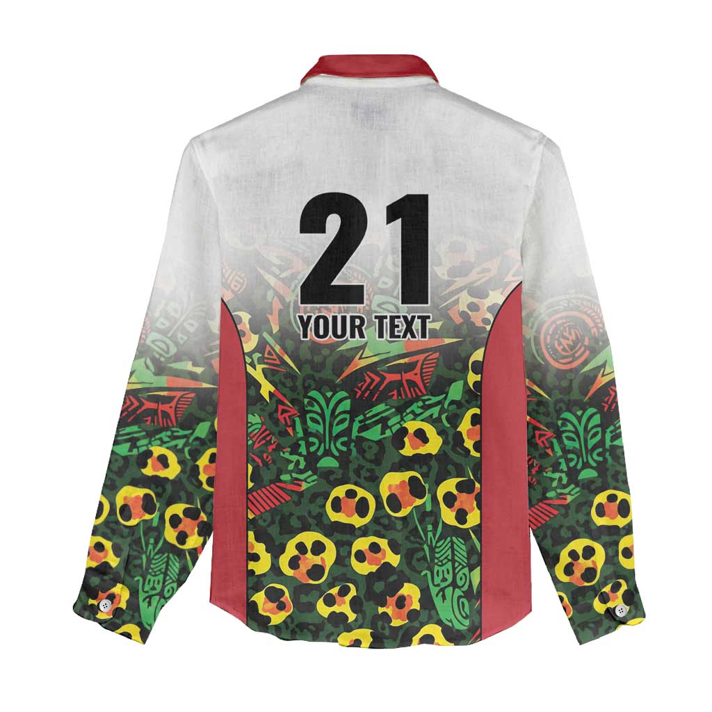 Custom Guyana Football Women Casual Shirt Spirit of the Jaguar - White - Wonder Print Shop