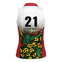 Custom Guyana Football Women Sleeveless Polo Shirt Spirit of the Jaguar - White - Wonder Print Shop